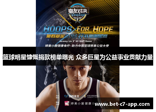 篮球明星慷慨捐款榜单曝光 众多巨星为公益事业贡献力量
